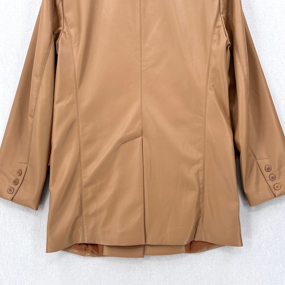 FRANKIES BIKINIS Vegan Leather Blazer Womens Small Tan Earth Oversized NWT - Picture 8 of 16
